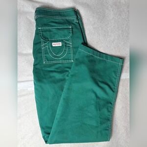 True Religion Military Single Needle Cargo Pants Flap Pocket Sz 29 Green